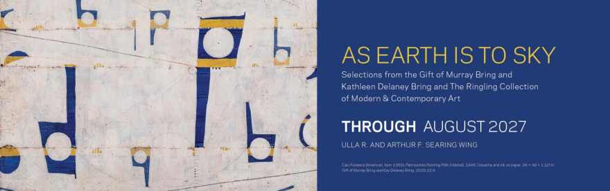 Ringling Museum Banner for 'As Earth is to Sky' exhibition.