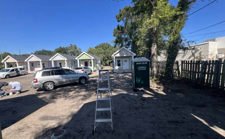Construction continues on the tiny homes of Pensacola's Trinity Village.