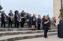DeKalb County Clerk Tasha Sims talks about the NIU early voting location at the March to the Polls event on Oct. 27, 2026