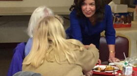 Lt. Governor Kathy Hochul, seen here visiting constituents in Cheektowaga during a 2018 appearance. CREDIT WBFO FILE PHOTO