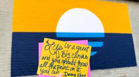 A love letter Lord has written reads a quote by Danny Kaye: “Life is a great big canvas, and you should throw all the paint on it you can.”