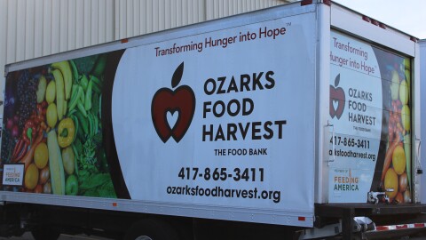 A food distribution truck at Ozarks Food Harvest in Springfield, MO (photo taken in November, 2023)