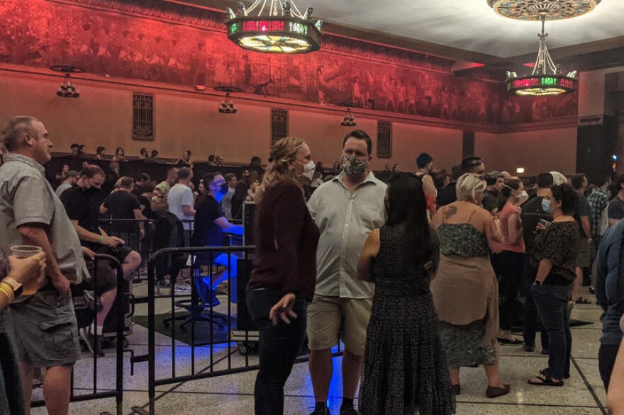 Concert goers were asked to show proof of vaccination and wear masks as the delta variant continues to drive new COVID-19 cases in Indiana.