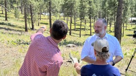 Deputy Interior Secretary Tommy Beaudreau (R) meets with members of the Blackfoot-Clark Fork Restoration Landscape collaborative near Potomac, July 12, 2023.