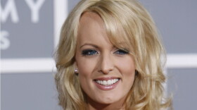 In this Feb. 11, 2007 file photo, Stormy Daniels arrives for the 49th Annual Grammy Awards in Los Angeles. (Matt Sayles/AP)