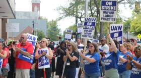 A rally outside of the Lorain County Administration Building in Elyria on August 25, 2026.