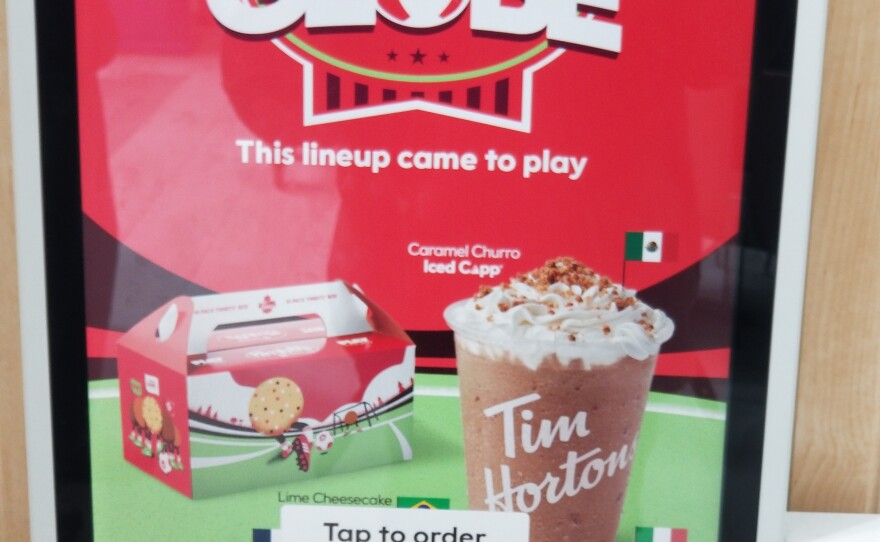 A poster at Tim Hortons
