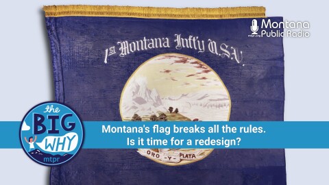Harry Kessler's 1895 flag design shows the state seal on a blue background. In 1898 the First Montana Volunteers added their inscription, "1st Montana Infty USA" and adopted the banner as their regimental colors