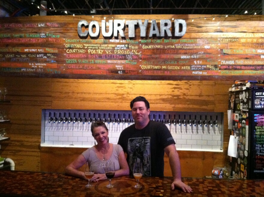Host Poppy Tooker and Courtyard Brewery owner Scott Wood