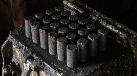 Compressed biochar. (Michele Sibiloni/AFP via Getty Images)