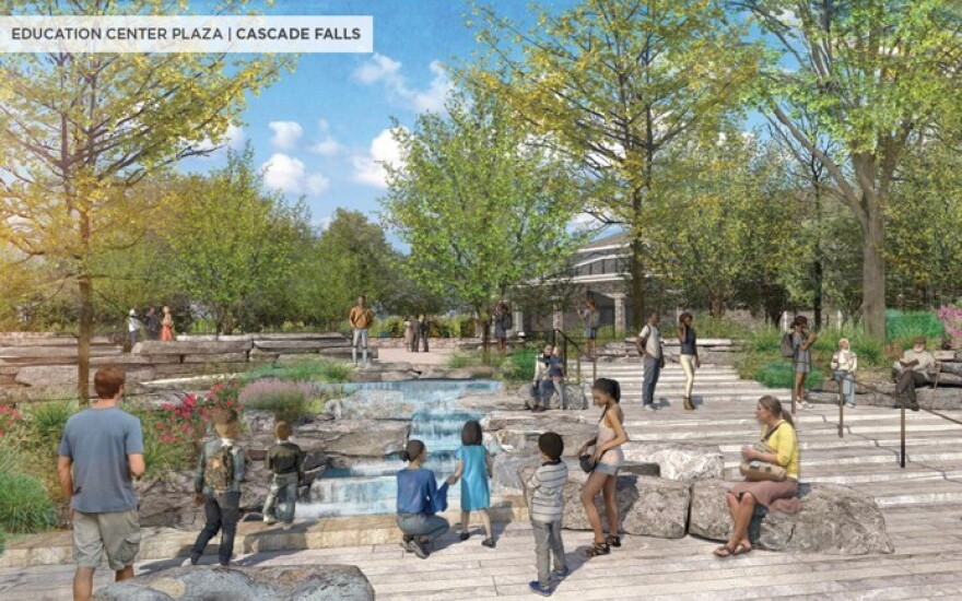 A rendering of the proposed North Carolina Arboretum Education and Events Plaza.