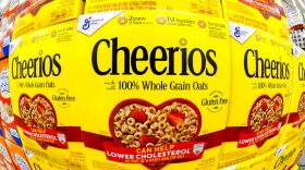 This is a display of General Mills Cheerios cereal at a Costco Warehouse in Homestead, Pa, on Thursday, May 14, 2020.