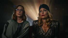 Hannah Einbinder and Gillian Anderson in Teenage Sex and Death at Camp Miasma.