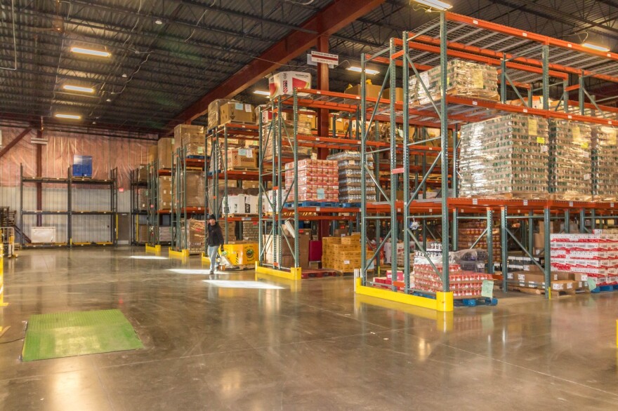 Food at a Feeding South Dakota facility awaiting distribution.