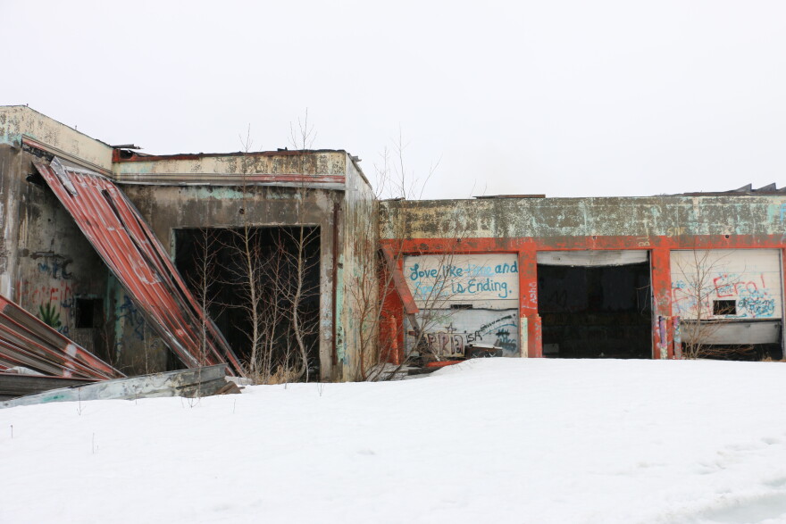 An abandoned Bureau of Indian Affairs building on the outskirts of Bethel caught fire on April 15, 2018.