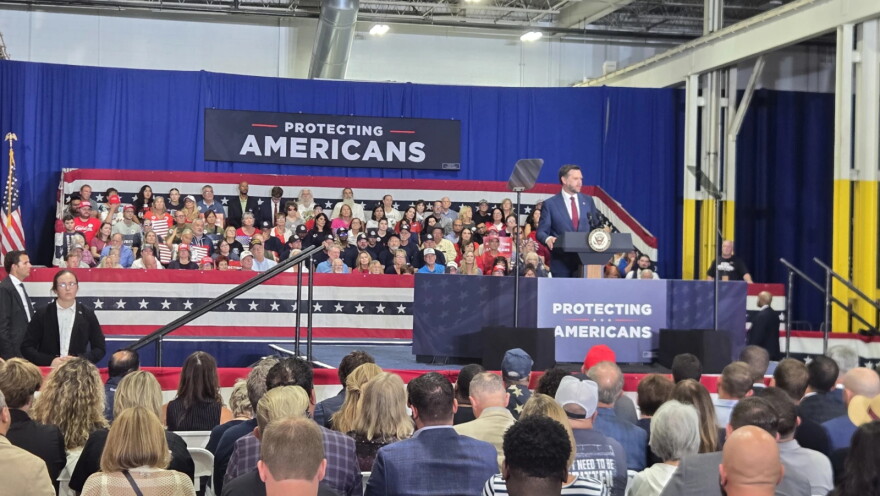 Vice President JD Vance speaks at a rally in Sterling Heights on August 31, 2026.