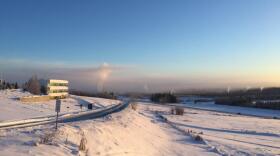 Photo taken from the University of Alaska Fairbanks on Jan. 6, 2019, when there was an air quality alert in effect for the area. (Ravenna Koenig/ Alaska’s Energy Desk)
