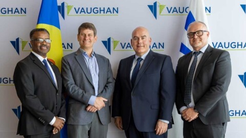 Grand Rapids City Manager Mark Washington, Grand Rapids Mayor David LaGrand, Vaughn Mayor Steven Del Duca, Vaughn City Manager Zoran Postic 