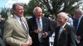 Former Gov. Phil Batt, right, with former governors Cecil Andrus, center, and Butch Otter, left, at a ceremony dedicating the Idaho Transportation Department headquarters in his name. Batt died Saturday on his 96th birthday.