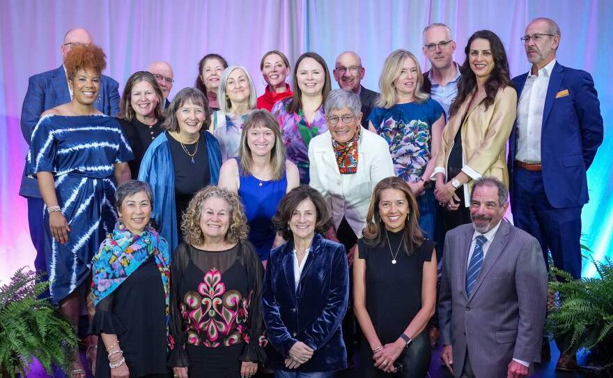 A photo of Saint Louis Public Radio board members and friends at the 2026 Hear the Future gala. 