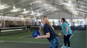 Pickleball players at Courtside Kitchen in Fort Worth.