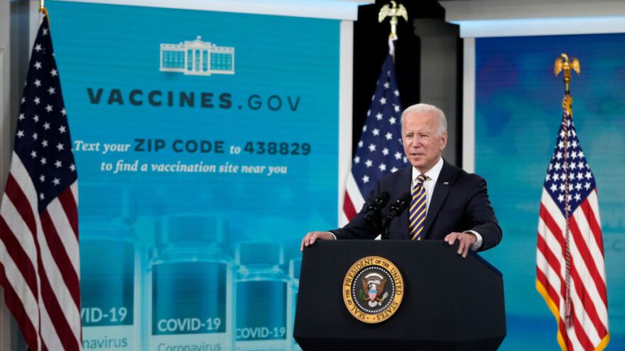At a White House event on October 14, President Joe Biden encouraged states and businesses to support vaccine mandates to avoid a surge in cases of Covid-19.