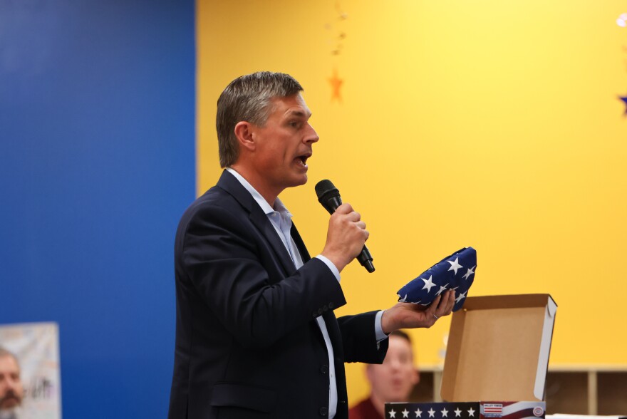 Senator Heinrich talks about the flag we had flown over the Capitol building in honor of Rio Rancho Elementary School