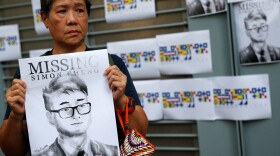 Simon Cheng, pictured in this poster, went missing on Aug. 9 after visiting the mainland China city of Shenzhen. The Hong Kong citizen and former staff member at the U.K. consulate says he was tortured while being held by Chinese police.