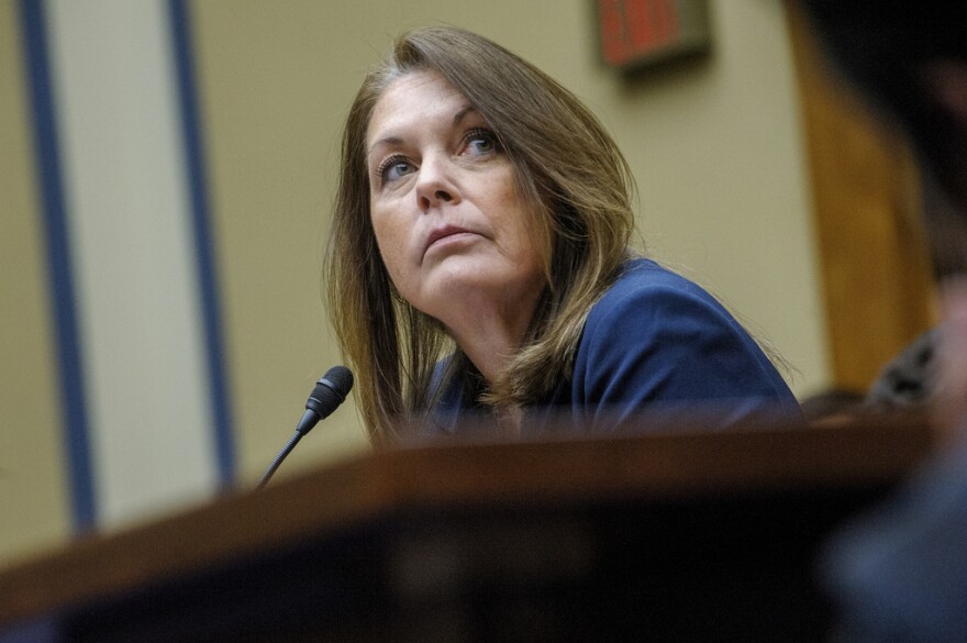 Kimberly Cheatle, director, U.S. Secret Service, testifies during a House Committee on Oversight and Accountability hearing regarding the attempted assassination of President Donald. Trump, Monday, July 22, 2024, in Washington.