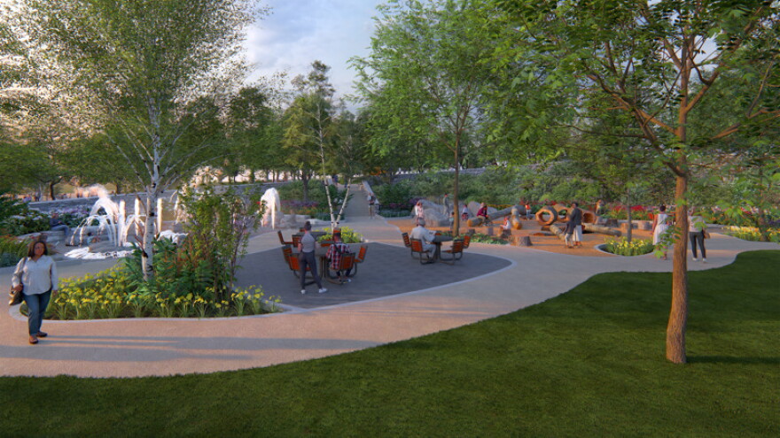 Artist's rendering of forthcoming improvements to Tassell Park.