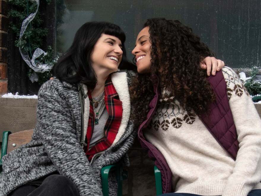 Elise Bauman and Tattiawna Jones in <em>Under the Christmas Tree. </em>