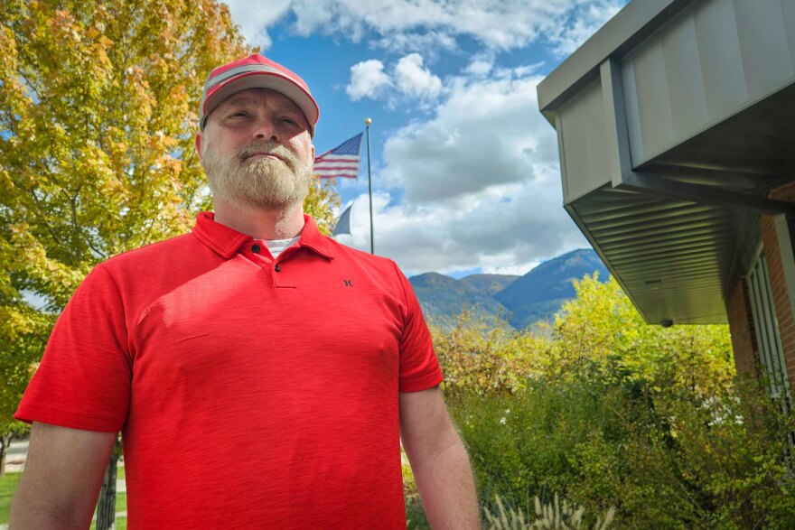 Rob Lawrence, president of the National Treasury Employees Union Chapter 67, outside the library in North Ogden after a union town hall, Oct. 11, 2025.
