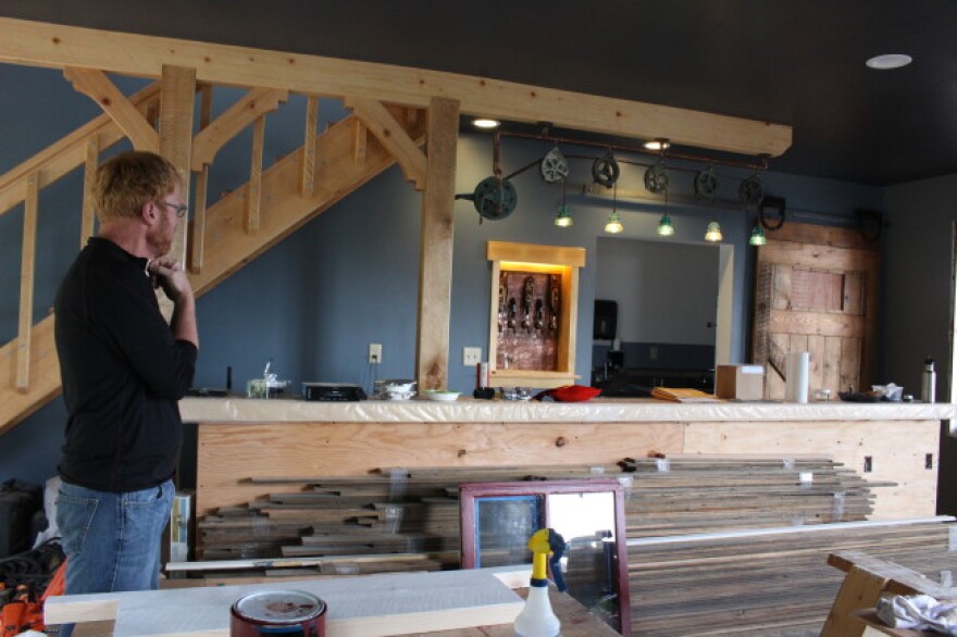 Overlooking the taproom of Icy Strait Brewery. (Photo by Elizabeth Jenkins/KTOO)