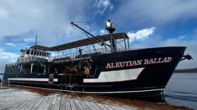 a boat called "Aleutian Ballad" iss docked