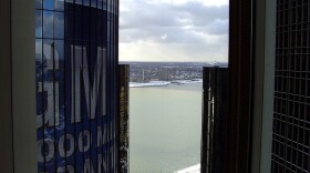A view from the General Motors headquaters in Detroit.