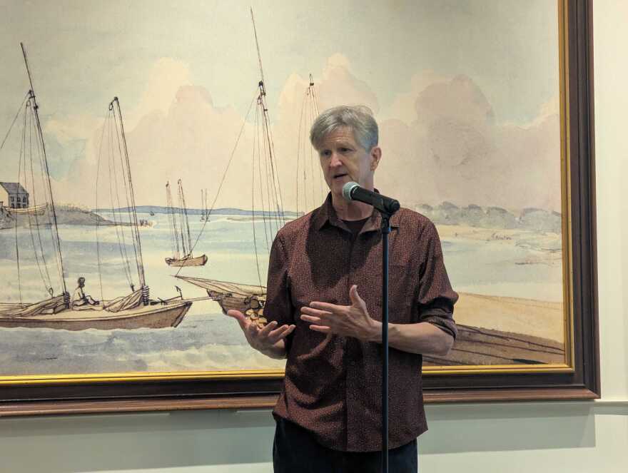 Andy Irwin performs at the Hampton History Museum on Friday, July 18, 2025.