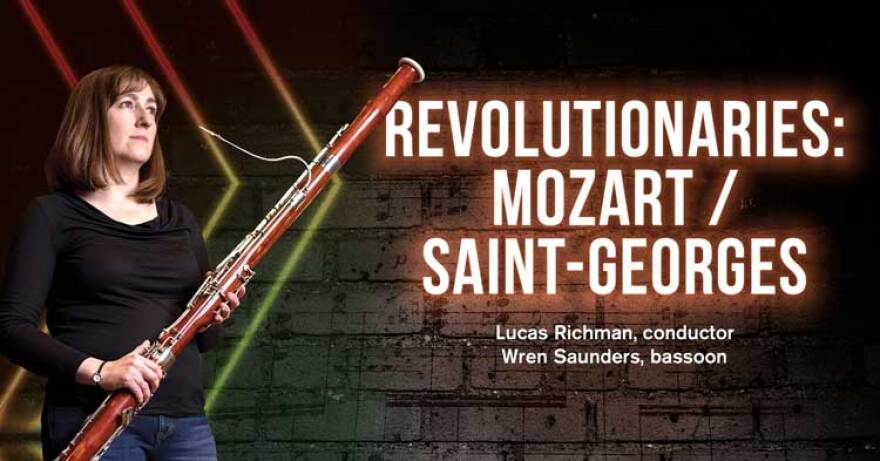 Bassoonist Wren Saunders holding her instrument
