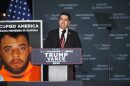 Then-candidate Gabe Evans, now a member of Congress in Colorado’s 8th Congressional District, speaks during a rally for President Donald Trump, Oct. 11, 2024, at the Gaylord Rockies Resort in Aurora.