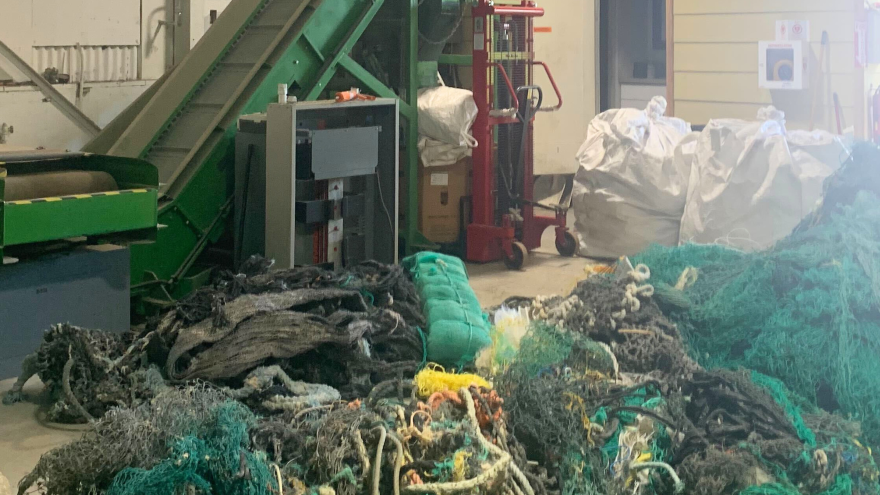 The marine debris recycling center, which is part of Hawaii Pacific University's Center for Marine Debris Research.