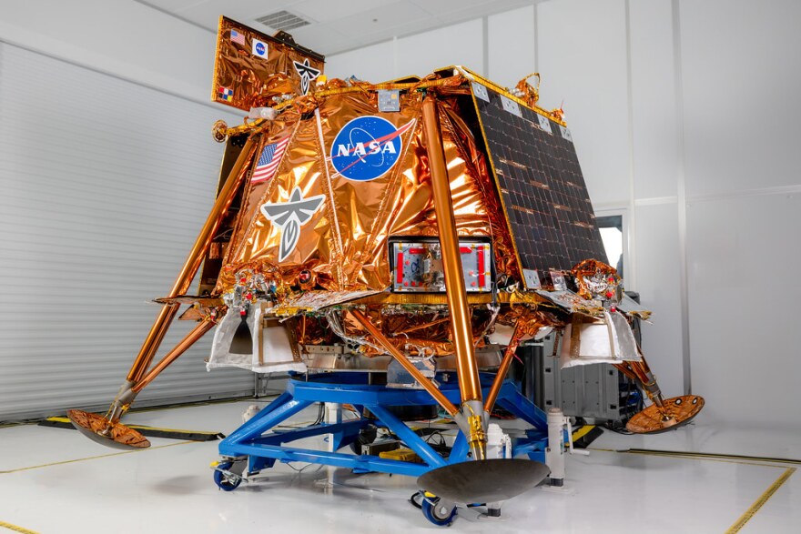 Blue Ghost Mission 1 lunar lander fully assembled.