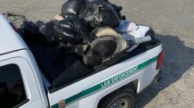 Officials say based on what they found in the trash, it came from a Navy ship.