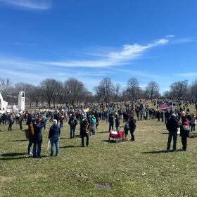 Local musicians took to the stage along with community advocates to fill the park with music and demands for democracy and equality.