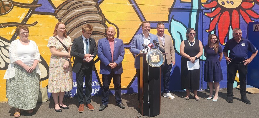 New York State Senate Minority Leader Rob Ortt marks National Farmers Market week at the North Tonawanda City Market