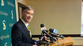 Former U.S. Rep. Chris Gibson is introduced as Siena College's president Feb. 14, 2020.