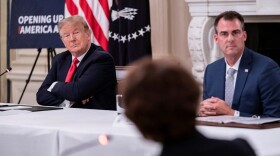 President Donald Trump (left) and Oklahoma Gov. Kevin Stitt at a Washington D.C. event in 2020.