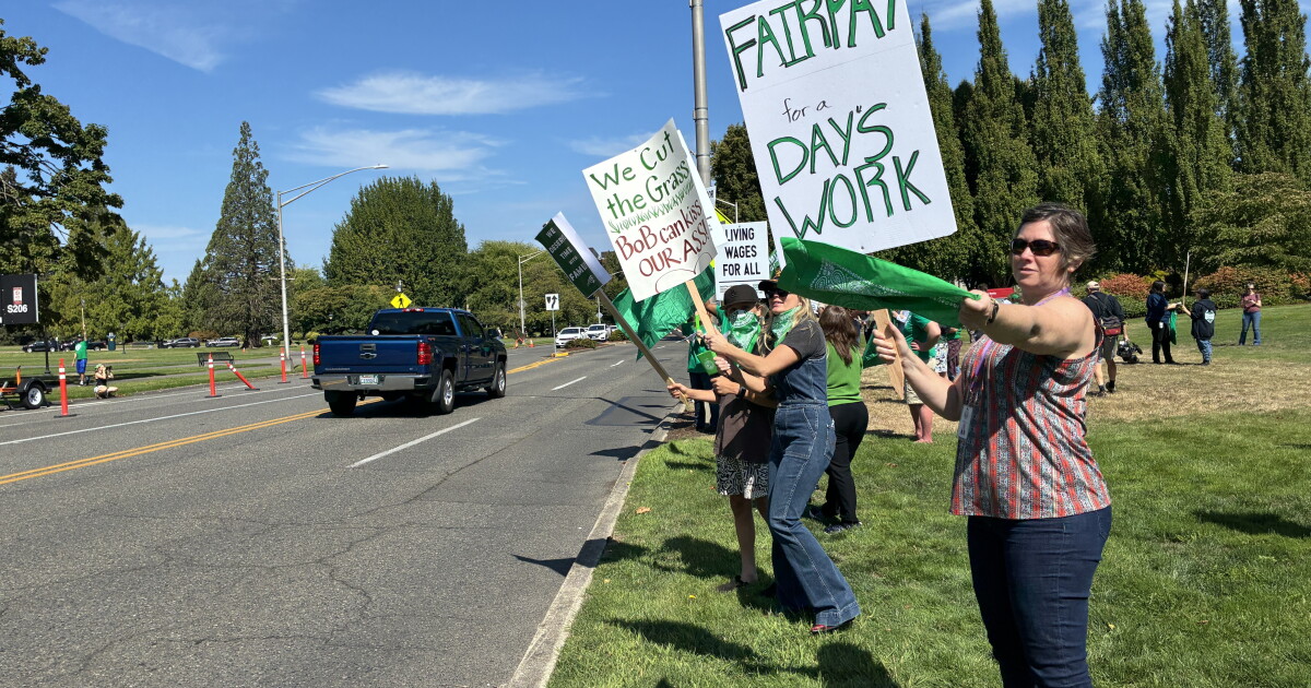 Washington state workers stage walk out over proposed agency cuts