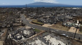 A general view shows the aftermath of a devastating wildfire in Lahaina, Hawaii, Tuesday, Aug. 22, 2023. Two weeks after the deadliest U.S. wildfire in more than a century swept through the Maui community of Lahaina, authorities say anywhere between 500 and 1,000 people remain unaccounted for. (AP Photo/Jae C. Hong)