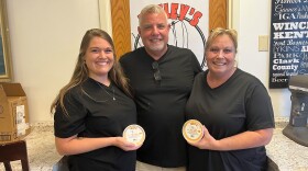 (L-R) Hannah, H. R., and Jenny Bailey make Bailey’s Beer Cheese