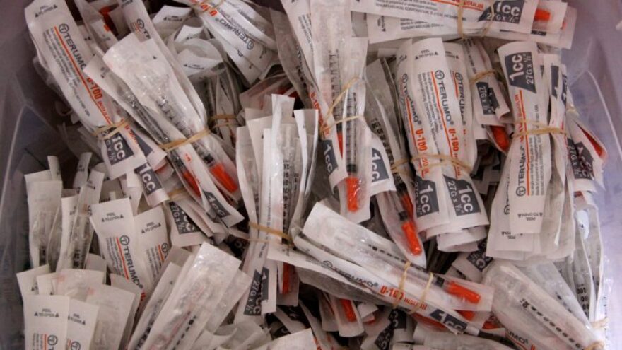 Needles are bundled in tens for Philadelphia's Prevention Point's exchange program.