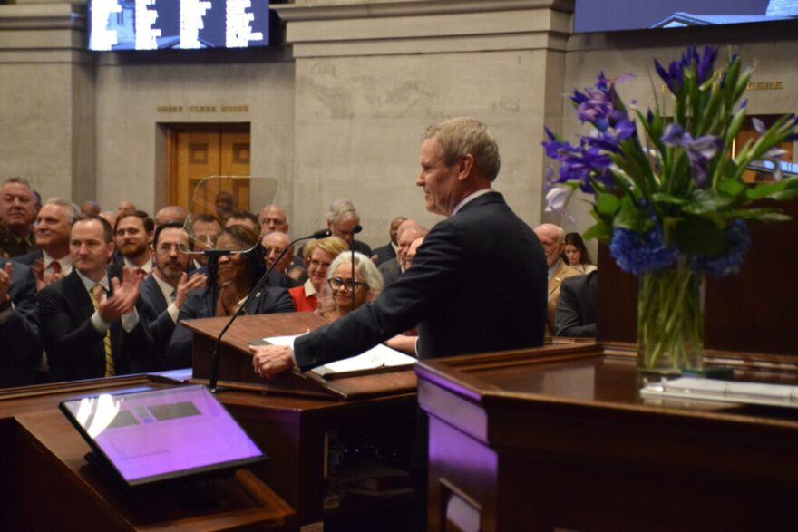 Gov. Bill Lee during his State of the State address on Feb. 10, 2025.
